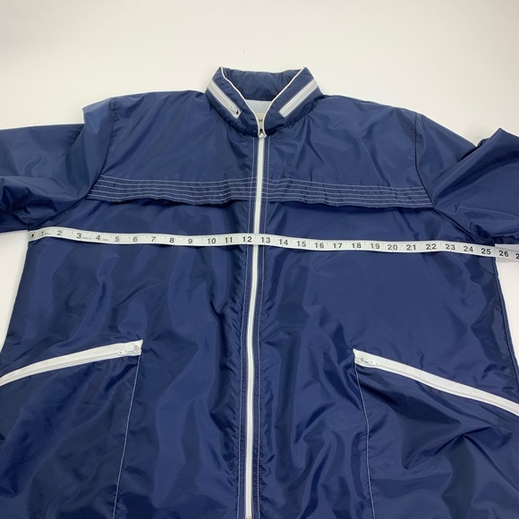 Vintage Aqua Sheen Packable Hooded Jacket Blue M - Picture 7 of 11